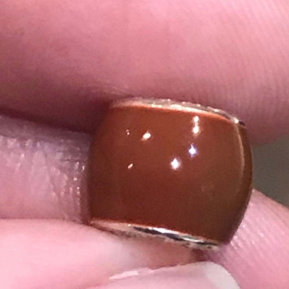 Authentic Amora & Baci  brown enamel bead